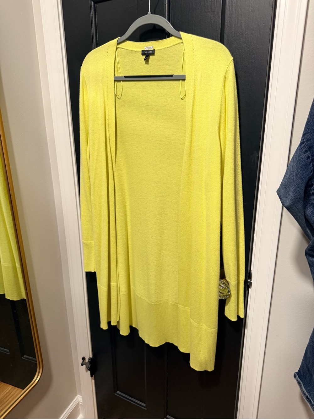 Talbots Bright Chartreuse Open-Front Women's Cardigan